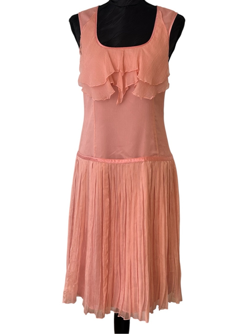 Vintage-Style 100% Silk Dress - Pink - Y2K Flapper - Great Gatsby - Coquette - 6